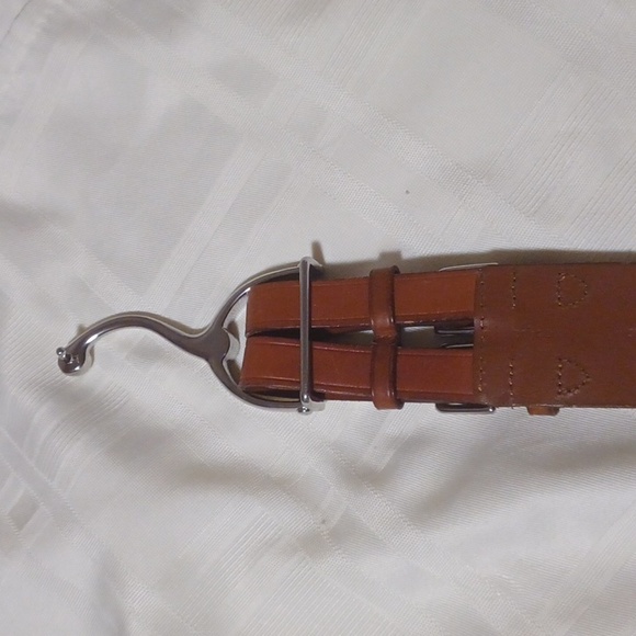 Lauren Ralph Lauren, Genuine Brown Leather Spur Belt. SZ M - Picture 7 of 10